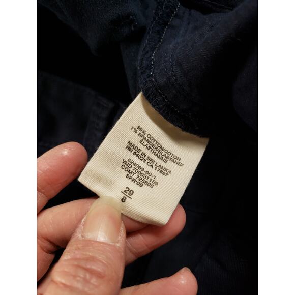 Gap Pants Sz 8 Womens Blue Stretch Chino Khaki Mid Rise Ladies Flared Wide Leg - Picture 4 of 12